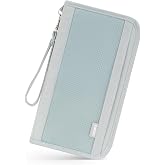 IHIGOGOFA Travel Document Holder Family Passport Wallet with RFID Large Passport Case for Document Organizer Tickets Plane Ca