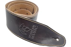 Spartan Music Leather Adjustable Electric Guitar Strap for Electric/Bass
