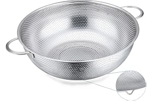 Sieb, HaWare Edelstahl Küchensieb Nudelsieb mit Griff, Ø28cm, Großes Mikroperforiertes Abtropfsieb Seiher zum Ablaufen & Spülen von Küche/Nudel/Gemüse/Obst/Reis, Spülmaschinenfest
