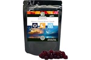NAKURU | Sommeil Gummies | Gamme Relax | Saveur: Framboise + Cassis |Fabriqué en France | "Mélatonine + Pavot de Californie + Camomille !" (60 Gummies / 30 Jours)