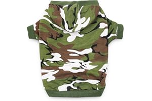 DroolingDog Extra Small Boy Clothes Puppy Hoodies for Boys Camo Sweatshirt for Small Dogs Boys XS Dog Hoodie