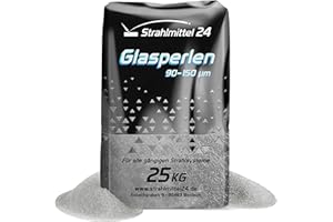 STRAHLMITTEL24.DE 25 Glass Stone Blasting Master 150 µm Blasting Abrasive 90 – Sand Blasting Micro Glass Beads Glass Beads – Free Shipping Within Germany (Except Islands)