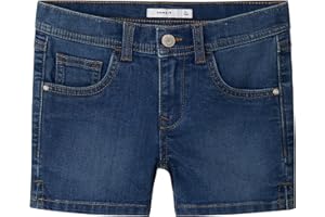 Name it kids Nkfsalli Slim DNM 3398-Ic TB-Pantaloncini Bambine e Ragazze