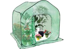 Tesmotor Invernadero, Cubierta de Plantas de jardinería portátil pequeña PVC para Interiores y Exteriores, Miniinvernadero portátil 150 x 150 x 150 cm