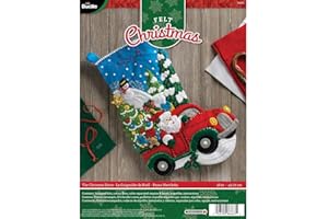 Bucilla The Christmas Drive Stocking Felt Applique Kit-18 Long