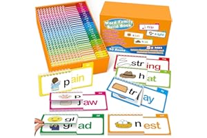 Starnearby 30 Read and Rhyme Flip Books, Word Families Building Book with 287 Words, Early Educational Alphabet Flash Cards, Preschool Learning Reading Book for Toddlers & Classroom Teaching