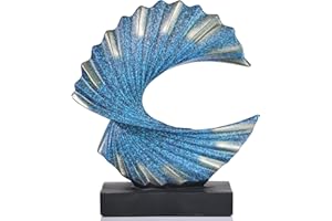 XMGZQ Statua moderna in resina di arte astratta decorazione per la casa-onda scultura ornamenti per soggiorno sala da pranzo ufficio armadio bar scaffali tavolo pezzi centro (A)