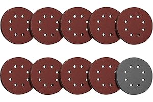 DONKEN 125mm Sanding Discs Pads Hook and Loop 100Pcs 80/180/240/400/800/1000/1200/1500/2000/3000 Mixed Grit, 8-Holes Round Sanding Disc Assortment for Random Orbital Sander