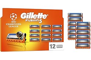 Gillette Fusion5 Recharges De Lames De Rasoir Pour Homme, 12 Recharges De Lames De Rasoir