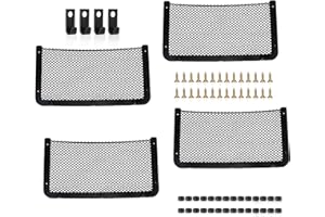 Apriciter 4 Pcs Storage Nets for Campervans, Elastic Van Storage Net Mesh Bag Holder with Plastic Frame for Car Van Motorhome Boat Storage Solutions Accessories 42 x 21cm
