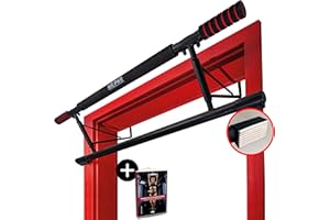 ‎RIIJK riijk 3 in 1 Klimmzugstange Türrahmen & Dip Barren & Liegestützgriffe +20 cm Höhe für volle Klimmzüge, Kraftstation & Pull Up Bar, Reckstange, Klimmzugstange Tür ohne Schrauben