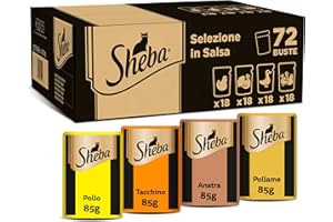 Sheba 353620 Mokra Karma dla Kotów Mix Smaków Drobiu, 72 x 85g