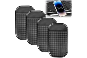 PARASTAR 4 Stück Auto Armaturenbrett Anti Rutsch Matten, Auto Armaturenbrett Klebematte,Waschbare Zwei Seiten Anti Rutsch Pads Auto für Handys, Schlüssel, Sonnenbrille (142 x 83 mm, Schwarz)