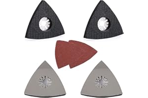 LIANCHEN 4 Stück Dreieck Schleifteller für Multitools Deltaschleifer Multitool Schleifplatte Professional Schleifplatte Zubehör Für Zubehör Zum Polieren Von Möbeln Entfernen Von Rostschleifpapier 80mm