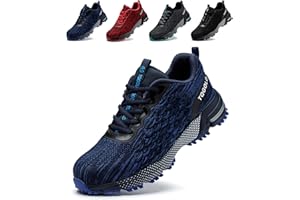 TQGOLD Scarpe Antinfortunistiche Uomo Leggere Comodo Donna Scarpe da Lavoro con Punta in Acciaio Ammortizzazione Traspiranti Antiscivolo Scarpe Protettive Industriali