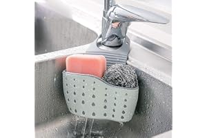 SKY-TOUCH Kitchen Sink Shelf, Sink Storage Basket, Soap Sponge Drain Rack Holder for Sponges Soaps and Cleaning Brushes Sink Accessories