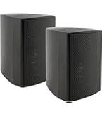 Dynavox 3-weg mini-box met houder voor wandmontage, paar, kleine surround-luidspreker voor thuisbioscoop, wit