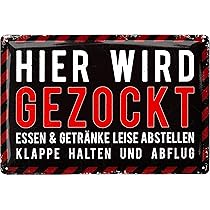 Retro Blechschild Gaming Zimmer - 20x30 Cm Dekoschild