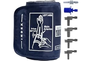 ONRYSXN Extra Large Blood Pressure Cuff, 22-52CM Blood Pressure Monitors Cuff Adjustable XL Compatible with Other BP Monitors for Adult with Big Arms Women Men, 6 Connectors (BP Cuff Included Only)