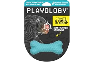 Playology Osso doppio strato per cani di taglia piccola (fino a 7 kg) | Coinvolgente gioco con aroma completamente naturale di burro di arachidi | Interattivo e durevole, per masticazioni aggressive
