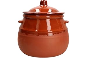MamboCat Pot en Argile Avec Couvercle | Concombre | 2,5 L | Mediterran | Pièce Unique Fabriquée à la Main | Partiellement Émaillée | Antique / Vintage | Médiéval | Viking