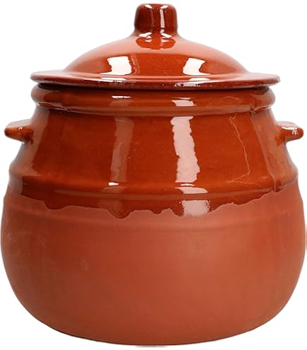 Pentola In Terracotta Artigianale 20cm - Cottura Lenta Made In Italy Per Zuppe E Stufati