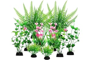 QUOZUO Decoración para acuario, 10 plantas de acuario decoración plantas verdes, planta decorativa de plástico, accesorios para acuario