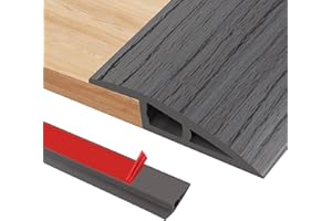 ZTVOWTO 400cm*5cm Barre de Seuil de Rattrapage de Niveau, Barre de Seuil en PVC pour des Hauteurs de 7 à 10mm, pour Tapis, Sols, Seuils de Porte et Bords(A5010,Grain de Bois Gris Foncé)
