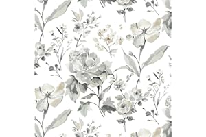 Fiula Gris Flor Blanco Papel Pintado Autoadhesivo Papel Pintado Pared Flor Hoja Papel Adhesivo para Muebles Papel Adhesivo para Decorar Muebles Papel Pared Flores Papel Decorativo Pared 41 cm x 3 m