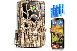 usogood Camara Fototrampeo WiFi 4K 48MP, Visión Nocturna por Infrarrojos de 850 NM y Camara Caza Gran Angular de 120°, 8 Pilas y Tarjeta de Memoria de 32GB Camara Caza IP66 Impermeable