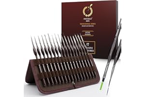 PINTURALE ARTS Pinturale Set Pennelli Per Dipingere - 17 Pennelli Pittura Professionali Di Precisione | Pennello Pittura, Pennelli Acquerello, Pennelli Acrilico, Penelli Modellismo, Pennelli Miniature Professionale