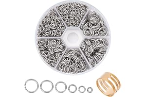 PH PandaHall 1000pz Anelli Aperti di Salto Acciaio Inox Anellini Aperti Argento 4mm 5mm 6mm 8mm 9mm 10mm Anellini per Collane Ciondoli Braccialetti Gioielli Portachiavi Fai Da Te