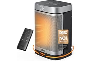 Dreo Electric Space Heater, 70° Oscillating Portable Heaters for Home, 1500W PTC Ceramic Heater with Thermostat, Remote Control, 3-Mode 3-Speed, 1-12H Timer, Overheat & Tip-Over Protection, ECO-Mode