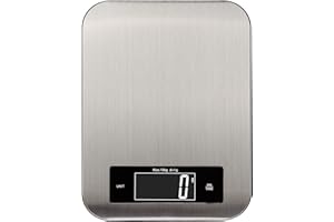 Kabalo Stainless Steel Kitchen Household Food Cooking Weighing Scale 10kg capacity 10000g/1g, Batteries Included! Flat Slim Design, Premier LCD Digital Electronic, Chef Baking Baker Bake Weigh