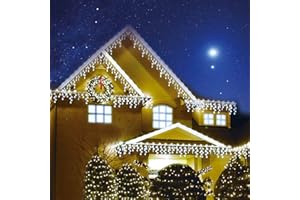 Sentik® 480 LED Snowing Icicle Lights Ultra Bright Party Wedding Christmas Xmas Indoor and Outdoor Lights, White