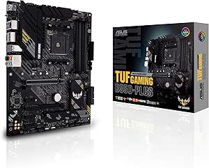 ASUS TUF Gaming B550-Plus Mainboard Sockel AM4 (ATX, Ryzen, PCIe 4.0, 2x M.2, 2Gbit/s Ethernet, SATA 6Gbit/s, USB 3.2 Gen 2 Typ-A/C, Aura Sync)