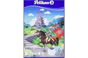 ‎PELIKAN Pelikan Malblock A4, 100 Blatt weißes Papier, 1 Stück (Motive sortiert - keine Auswahl möglich)