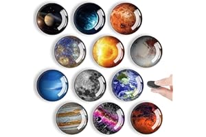 QHKLEW Kühlschrankmagnete, 12 Stück Kühlschrank Magnet, Planet Magnete für Magnettafel für Kühlschrank, Whiteboard, Pinnwand, Küche, Kinder und Erwachsene Geschenk
