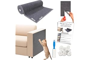 MAROVIX Protector Sofa para Gatos Anti Arañazos – Rascador Sofa Gatos Extra Grande 200×40 cm | Funda Adhesiva para Sofa, Incluye Rodillo Quitapelos, Tijeras y Tornillos (Gris)