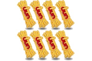 FUNYORD Reflektierend Abspannseile mit Aluminum Seilspanner, 4 M Zeltschnur mit Abspannschnalle, Φ 4mm Nylonschnur Spannschnur Camping Schnur Sturmband für Zelt Sonnensegel Wäscheleine