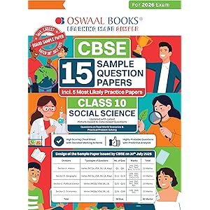 Oswaal CBSE 15 Sample Question Papers Class 10 Social Science for 2026 Board Exam (As per CBSE Sample Question Paper issued o