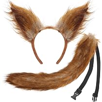 MAKINGTEC 5 Pcs Kids Girls Tiger Costume Set,Tiger Ear Headband Nose Tail,Bow Ti