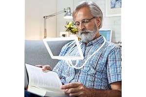 JUOIFIP 5X Handsfree Lupe, Flexible Schwanenhalslupe, 8"x5.5" große Lupe zum Lesen für Hals Verschleiß Reparatur Nähen Low Vision Ältere