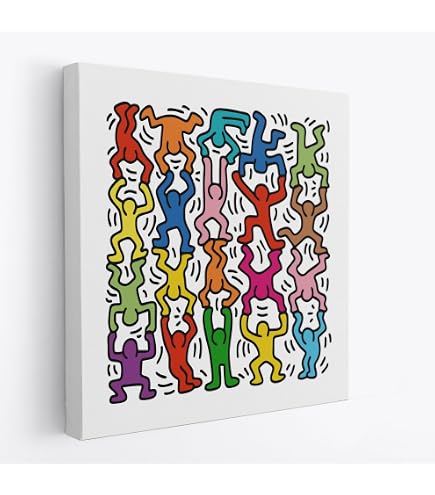Impression Sur Toile Keith Haring - Exemplaire Unique Encadré - Art Mural Contemporain