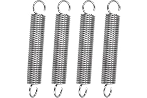 GUNGY Zugfedern mit Haken Edelstahl Zugfeder Spannfeder 50mm Außendurchmesser 8mm Drahtdurchmesser 1,0 mm Hakenwinkel 90 Grad Maximale Zugkraft 2,5kg 1,0x8x50mm 10 Stück