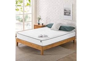 Zinus Matelas 140x190 cm - Hauteur du matelas 20cm - Matelas ferme en mousse à mémoire de forme et ressorts ensachés - Matelas hybride