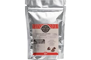 Chocolate 70% negro Isidro Labrá con manteca de cacao puro en monedas chocolate dan valor al proceso de fundir y generar pasta de cacao base para la cobertura de chocolate. (480g)