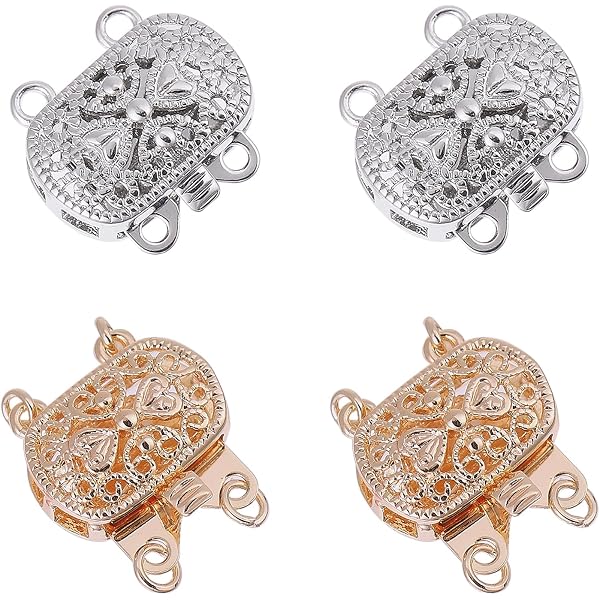 4 Fermoirs Magnétiques Pour Bijoux - Acier Inoxydable Argent 925 - Pour Colliers, Bracelets DIY - Sans Nickel