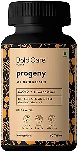 Bold Care Progeny - Strength Booster Supplements for Men - L Carnitine, CoQ10, Vitamins & More - Improves Health Naturally - Vegetarian, Gluten Free, Zero Side Effects - 60 Tablets
