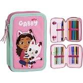 Pencil Case with Accessories Gabby's Dollhouse with Markers, Pencils and Pens | Children's Pencil Case Complete with Gabby Do